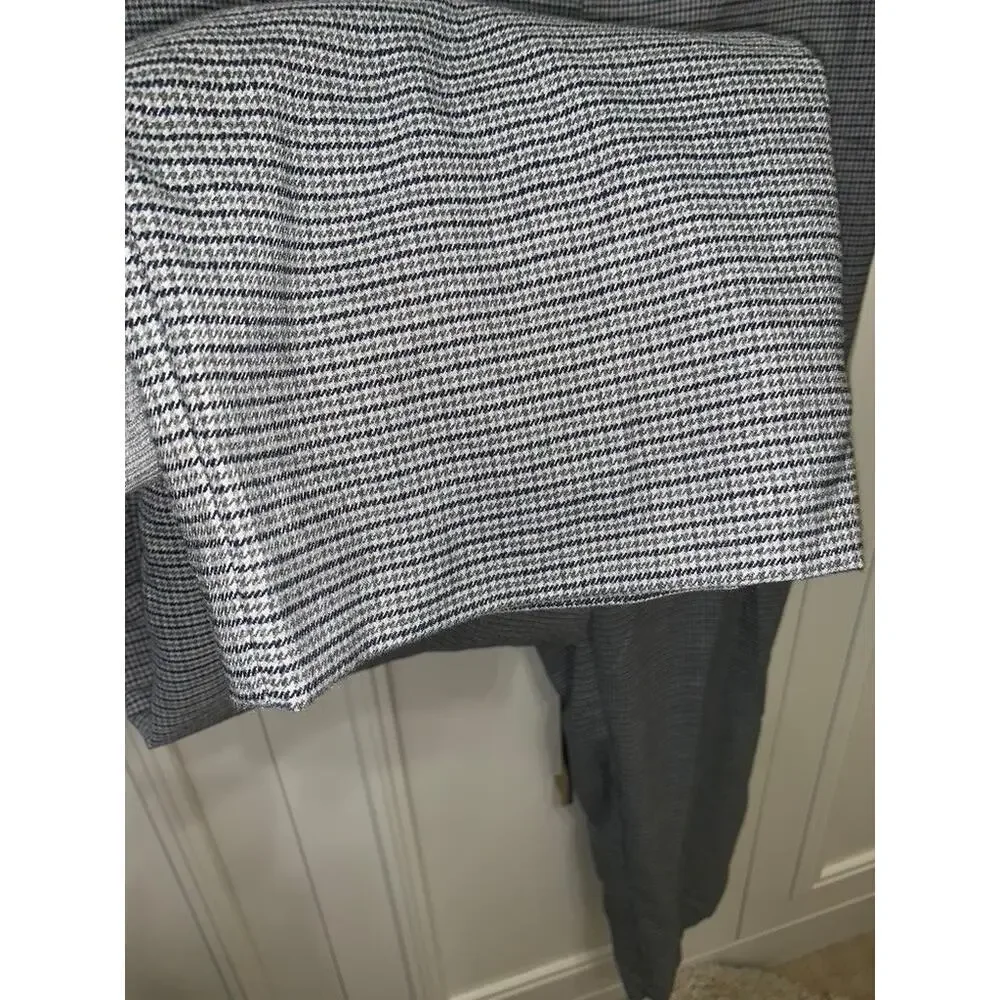 NWT Ann Taylor LOFT Women's Plaid Dress Pants Black‎ Size 14